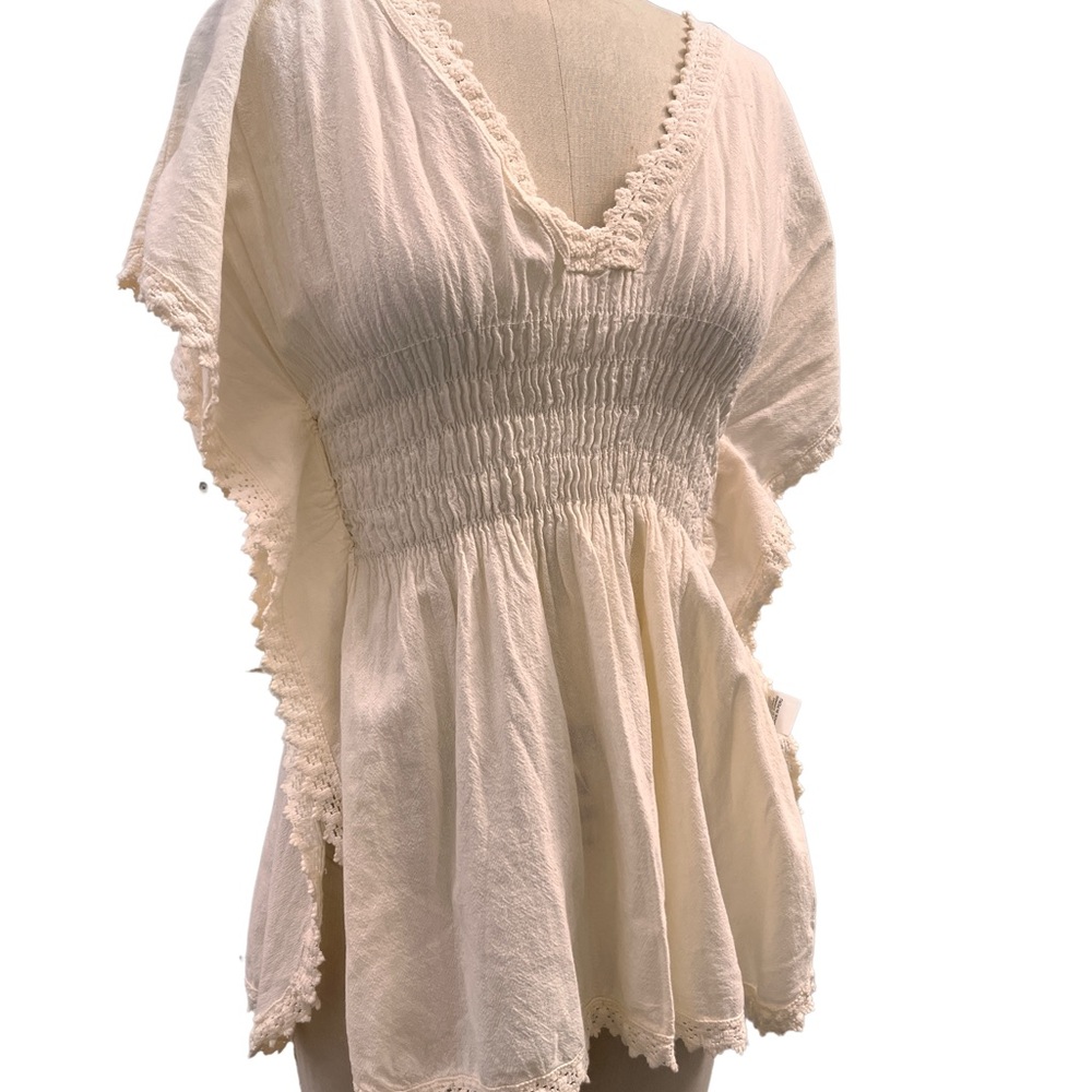 Peruvian Cotton New Shirred boho top